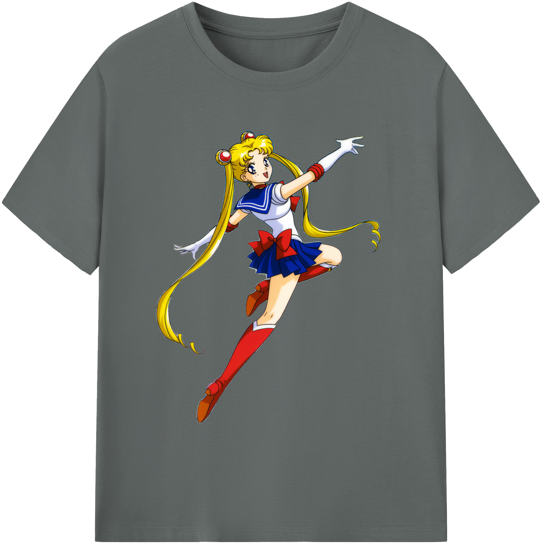 （画像用） 美少女戦士セーラームーン 月野 うさぎ つきの うさぎ Sailor Moon Tsukino Usagi 綿100％ メンズ半袖Tシャツ｜肌触りやわらか＆通気性